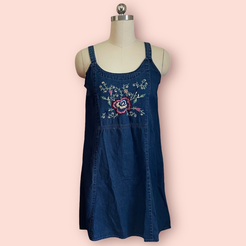 Vintage Denim Floral Dress